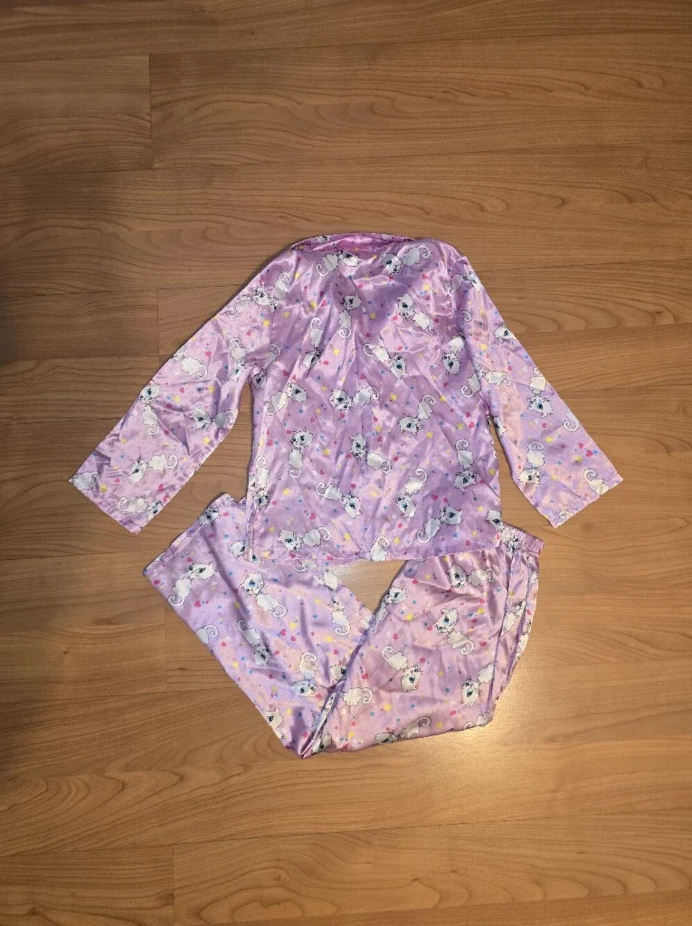 Girls' Pink Cat Print Pajama Set - Brand: Children's Place